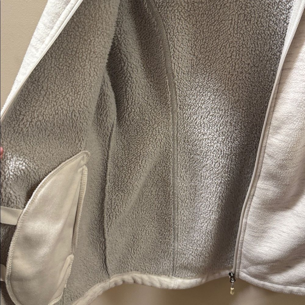 32 Degrees Heat Women Sherpa Lined Fleece Jacket Large Gray Beige White Large - Picture 9 of 11